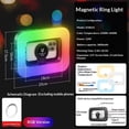 thumbnail image 1 of Magnetic 3600mAh 12W RGB Selfie Ring Light for Smartphone, Rechargeable Phone Light,Double-Sided Magnet Handheld Stabilizer for Magsafe/Phones/Video Recording/Photos, 1 of 5