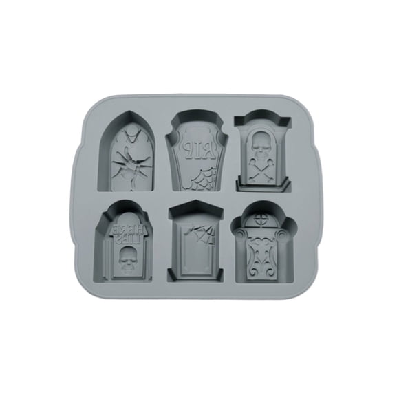 3D Silicone Halloween Ice Cube Mold Tombstone Cake Candy Tray Chocolate Fondant Mold for Kitchen Tools Halloween Party Supplies Resin Supplies ,Easy to Clean