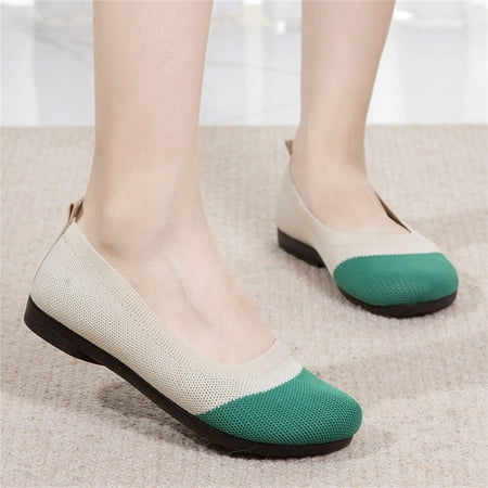 

Cathalem Ladies Shoes Fashion Versatile Shallow Mouth Mesh Lightweight Breathable Flat Casual Shoes Womens Casual Shoes Slip on Green 7