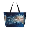 thumbnail image 2 of Honeii White Jellyfish Dansing in the Ocean for Tote Bag with Adjustable Strap,Beach Bag, Waterproof Sandproof Beach Tote Bag, Large Capacity Foldable Beach Bags, 2 of 7