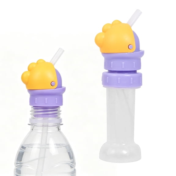 Kids Water Bottle Spout Conversion Cap with Straw, Reusable Children Beverage Water Bottle Straw Lid, Flip Top Universal Spout Lid Converter, Spill-Proof Replacement Top