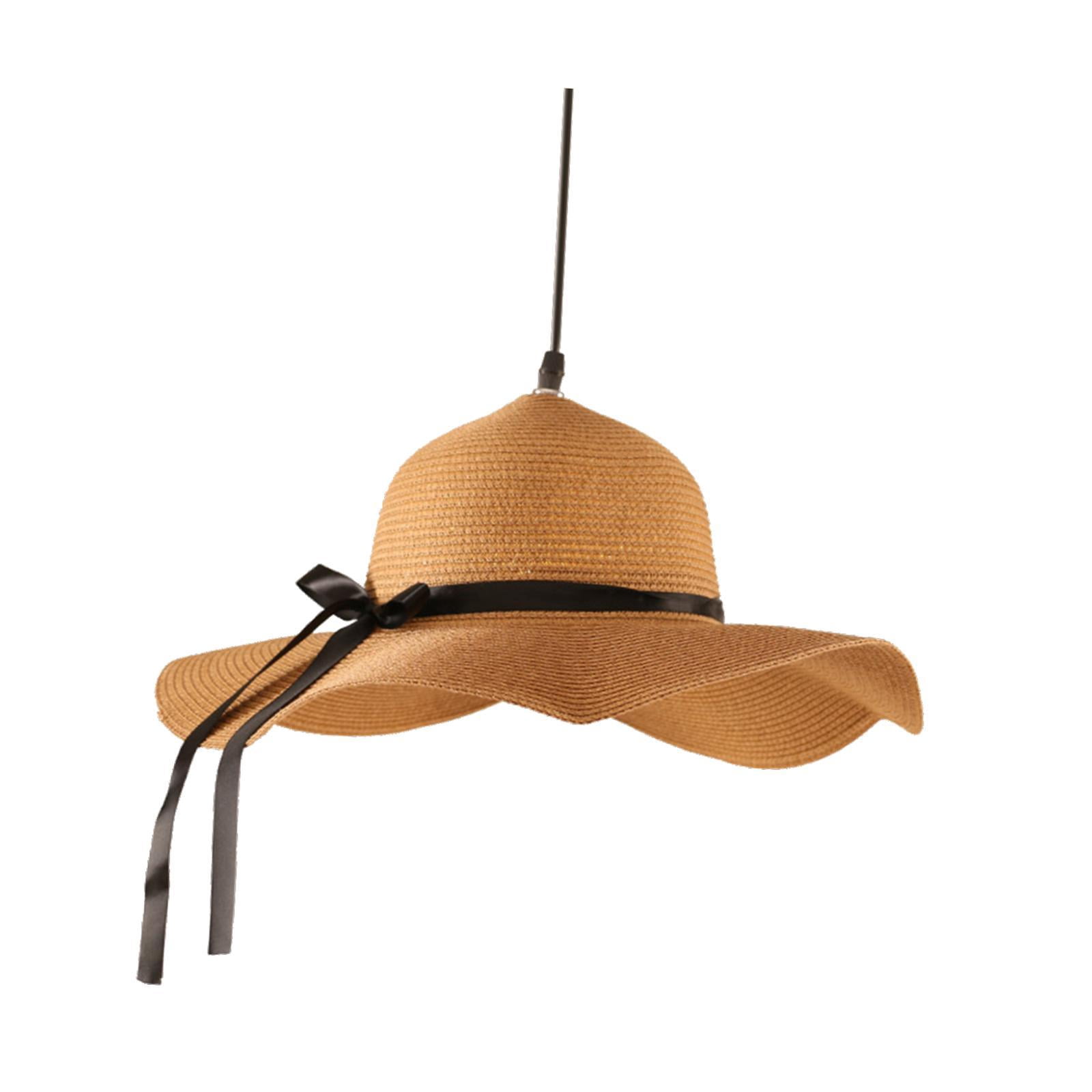 EHJRE Straw Rope Lamp Shade Handwoven Lamp Shade,with Power Cord Chandelier Shade,Ceiling Light Bulb Cover,for Office,Bedroom Hotel