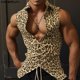 thumbnail image 2 of INCERUN Tops 2024 estilo americano moda hombres cordón cuello en V chalecos personalidad masculina leopardo estampado sin mangas camisetas sin mangas S-5XL, 2 of 5
