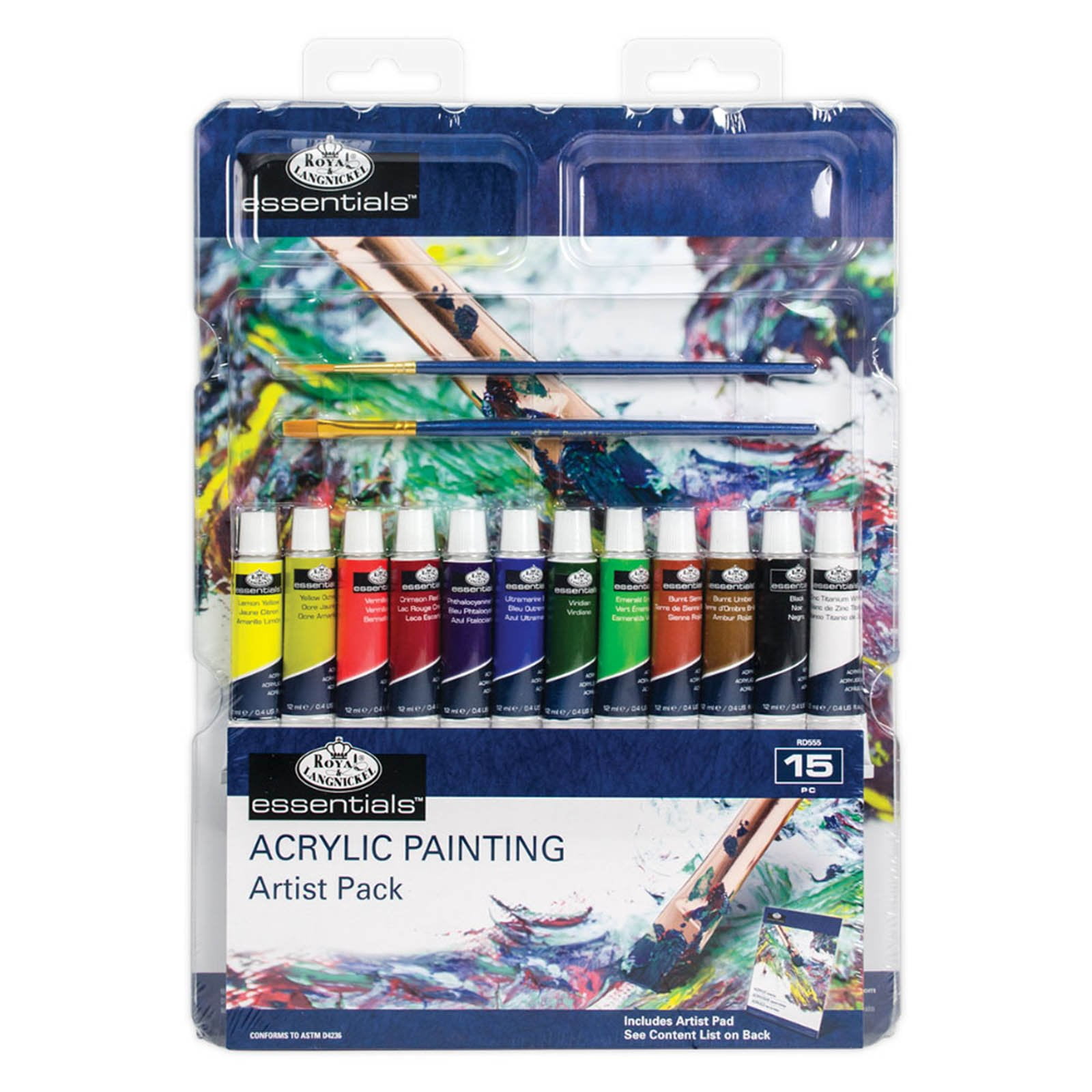 Royal Brush Essentials Acrylic Painting 15 Piece Art Set RD555