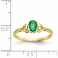 thumbnail image 3 of 10K Yellow Gold Emerald And Diamond Ring (Size 7) Made In India 10xb278, 3 of 5