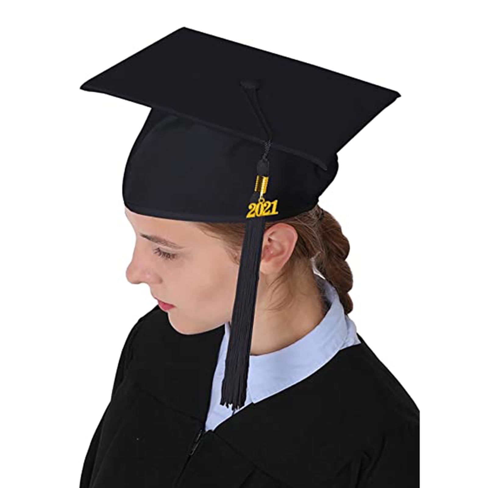 Dserhfy Graduation Hat Unisex Decorative Polyester Adult Graduation Tassel Cap for Bachelor