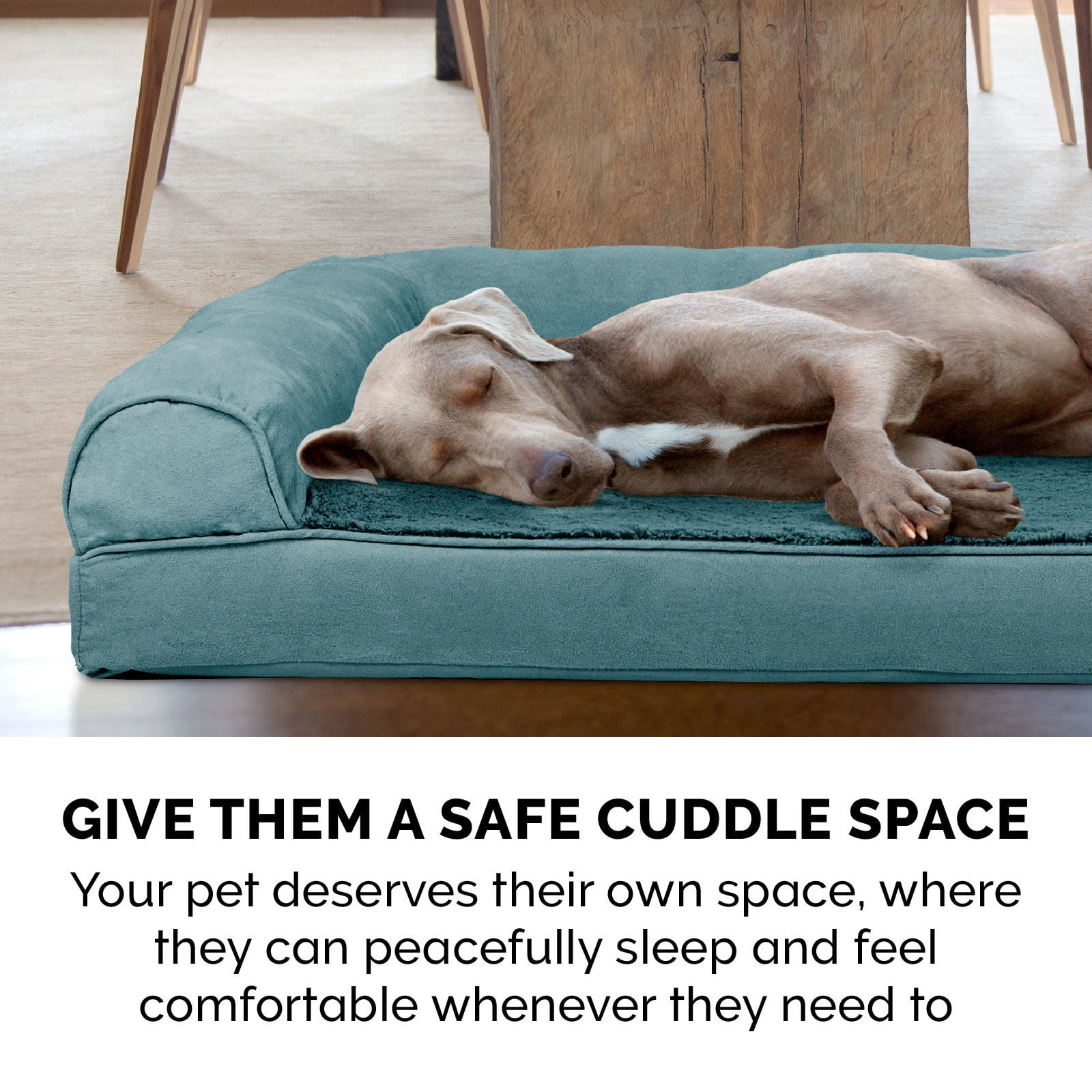 FurHaven Plush & Suede Orthopedic Sofa Pet Bed, Deep Pool, Jumbo, 1 Count