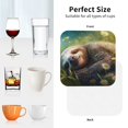thumbnail image 6 of Lsque Daisy Sleeping Sloth Pattern 4" Drink Coasters Set of 4, PVC Leather Absorbent Coasters, Table Coaster Set Decorative Coffee Cup Coasters Housewarming Gift -Square, 6 of 6