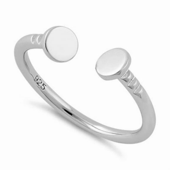 End to End Nail Head Ring 925 Sterling Silver Band For Men Women Jewelry Gift