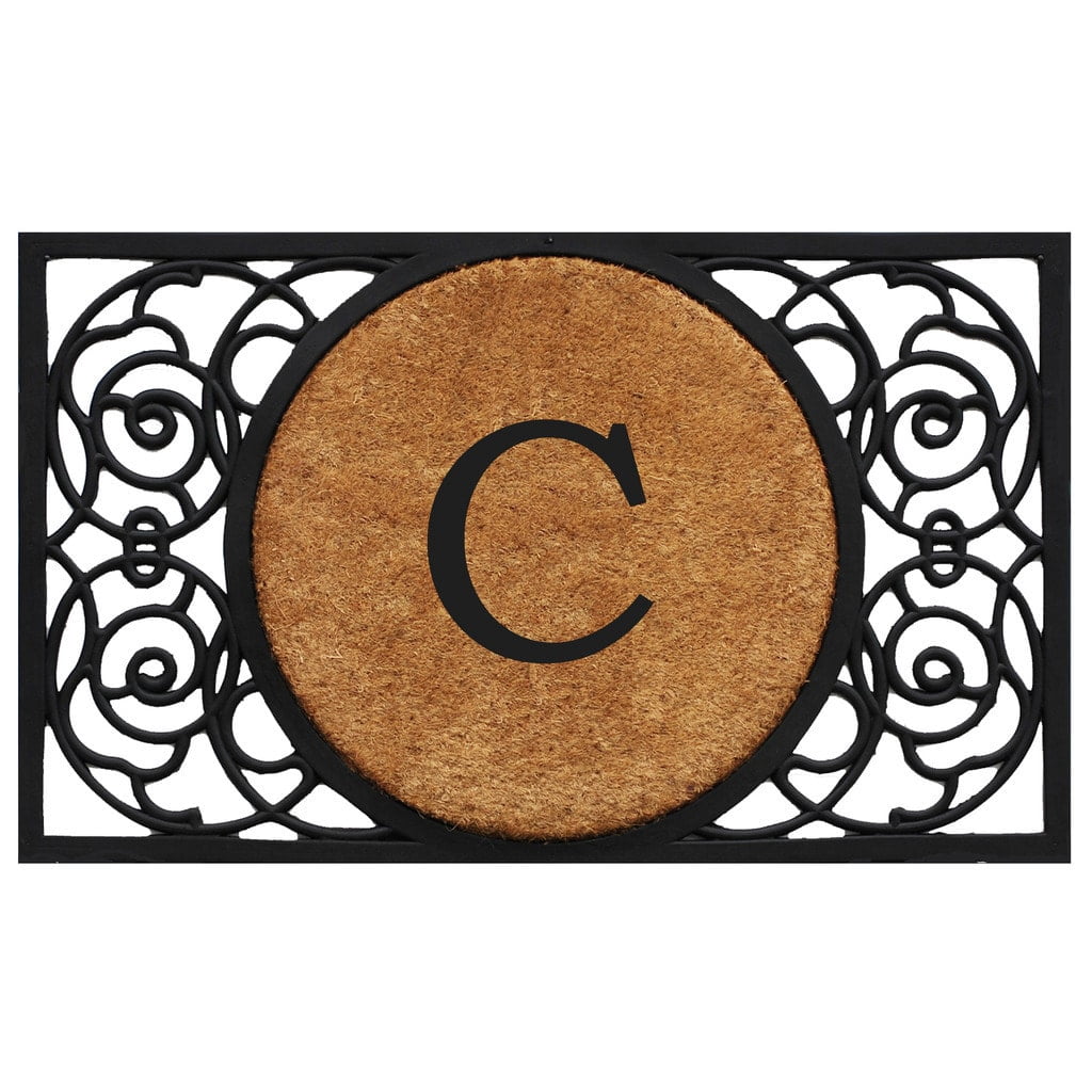 Calloway Mills Armada Circle Monogram Outdoor Doormat 22" x 36" (Letter J)