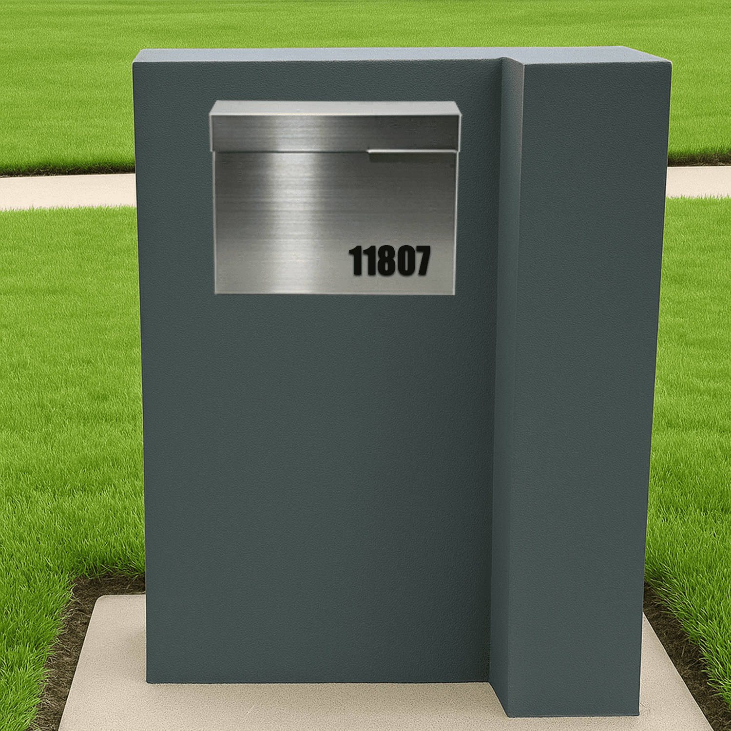 Plugsharge Modern Design Brushed Stainless Steel Mailbox for Walls, Heavy Duty Wall Mounted Mailbox - 14.6'' x 4.6'' x 11.2'' Rust Proof Steel Dropbox with Rainproof Design, Silver