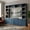 Navy Blue, variant on 4-Piece Entertainment Center with Bookshelves for TV Up to 75", 102.3"W Farmhouse TV Stand with 6 Drawers and Adjustable Shelves for Living Room