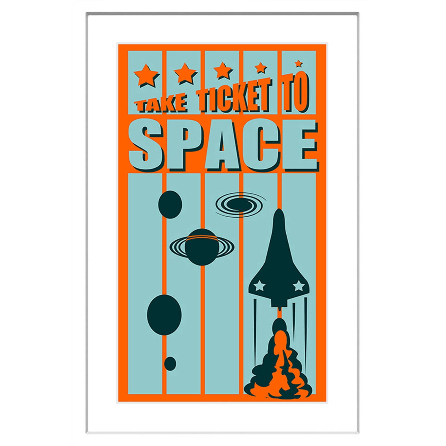 "Ticket to Space" Framed Painting Print
