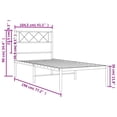 thumbnail image 4 of vidaXL Metal Bed Frame with Headboard White 100x190 cm, 4 of 5