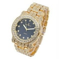 thumbnail image 4 of Charles Raymond Blinged Out Round Hip Hop Luxury Iced out Mens Wristwatch w/Blinged Out Cuban Bracelet - L0504DXB Cuban (Gold Black Panther), 4 of 8