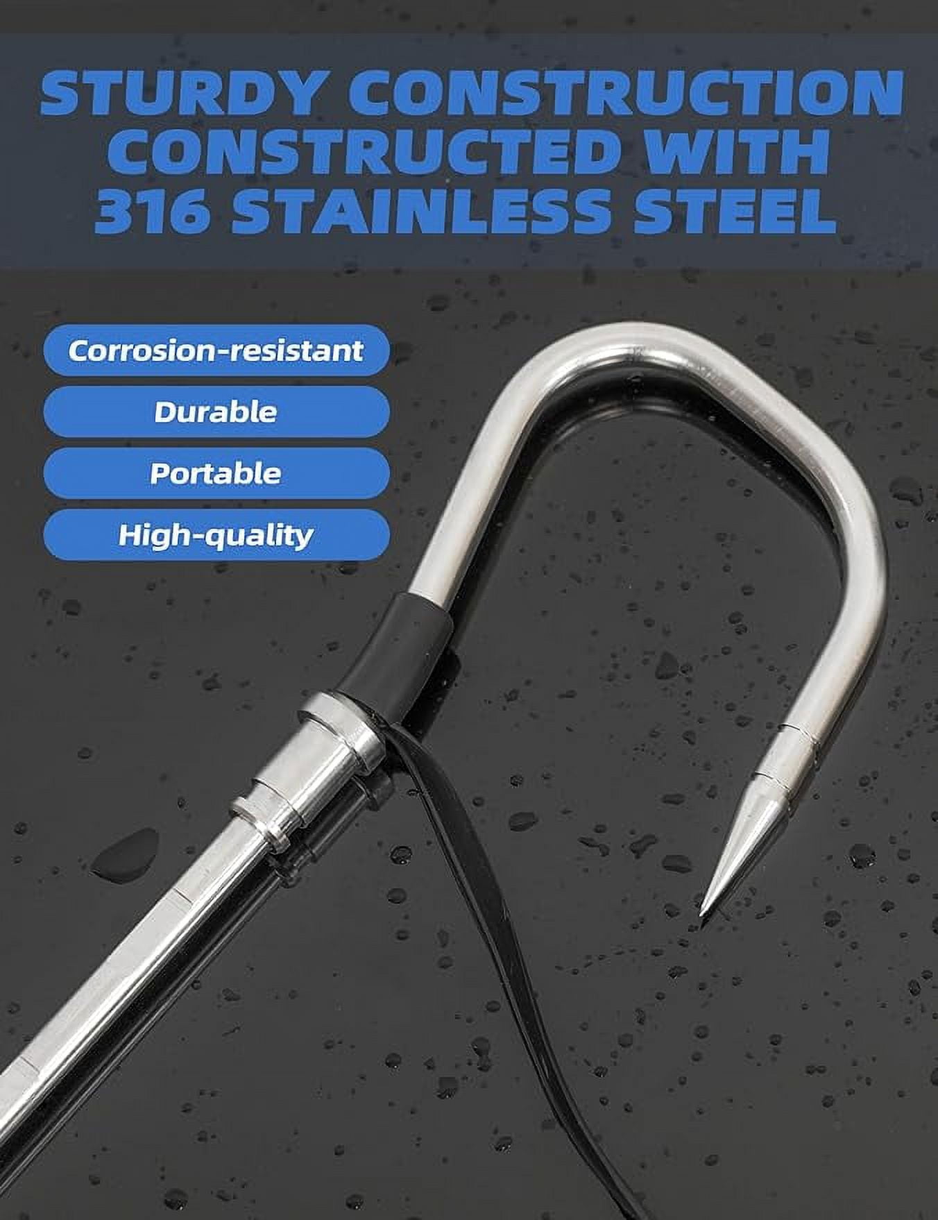 BLUEWING Fishing Gaff Hook Extra Sharp 316 Stainless Steel Spear Hook for Fishing Gaff Saltwater Harpoon Hook with Protection Cover for Mahi Mahi Tuna Wahoo 1pc, 2in