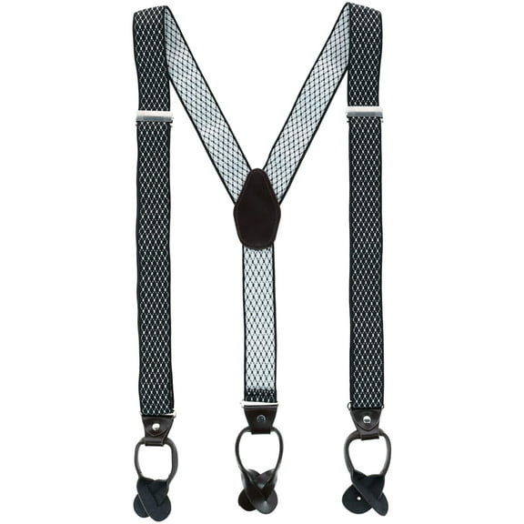 CTM 1.375 Inch Wide Dress Y-Back Button-End Suspenders (Men)