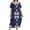 Dark Blue, variant on Baywell Plus Size Nightgows for Women Soft Cotton Casual Print Long Nightdress Short Sleeve U-neck House Dresses Sleepwear,XL-5XL