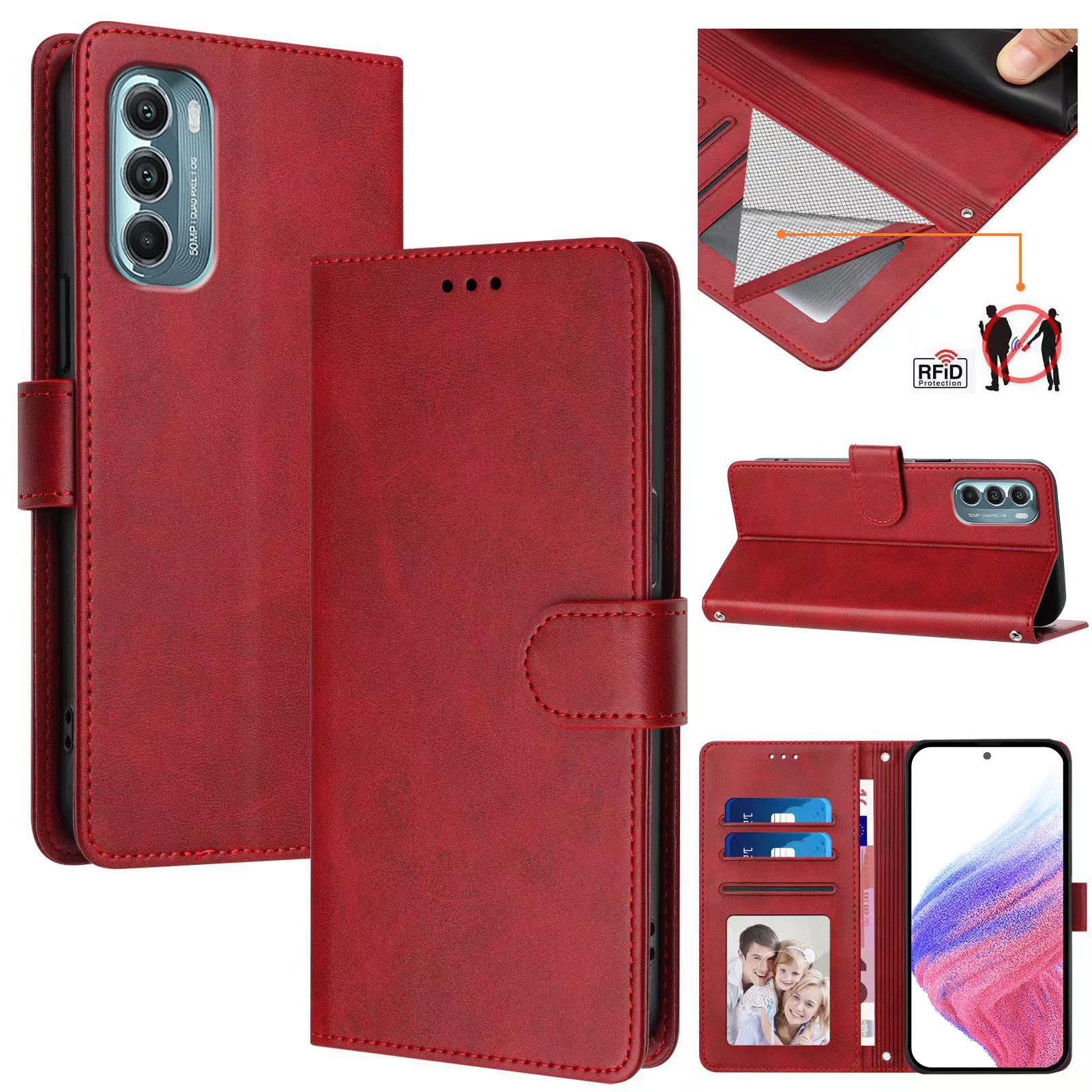 Motorola MOTO G Stylus 2022 5G Case ,RFID Blocking Cover Crossbody Lanyard Flip Leather Wallet Case for Motorola MOTO G Stylus 2022 5G