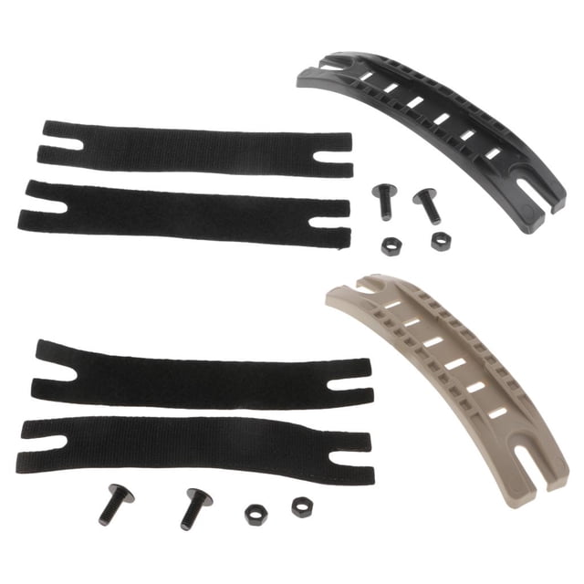 Kit de riel de accesorios de casco de de plástico ABS de 2 piezas, guía de riel lateral para casco de , negro y tostado DYNWAVEMX Riel de casco rápido