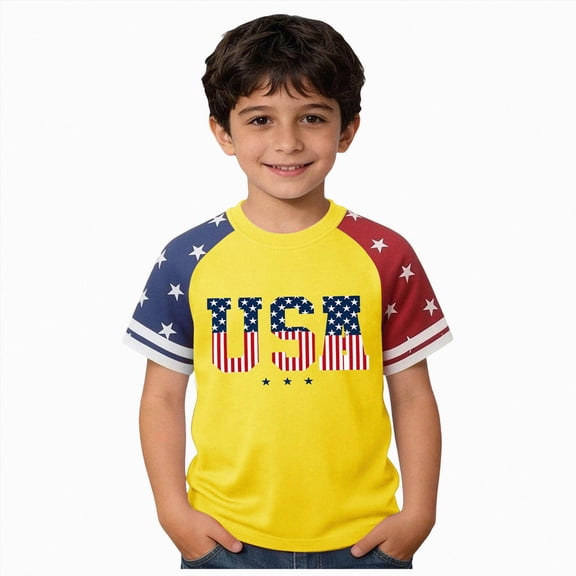 UAYOTSE Toddler Boys T-Shirts Short Sleeve Crewneck Tees Kids Boys 2T 3T 4T 5T Summer Casual Tops,Sizes 12-13 Years