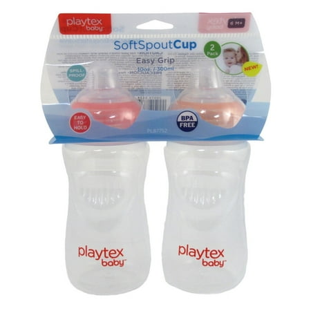 Playtex Baby Softspout Cup Easy Grip 2 Pack 6 Month+ 10oz (Pack of 3)