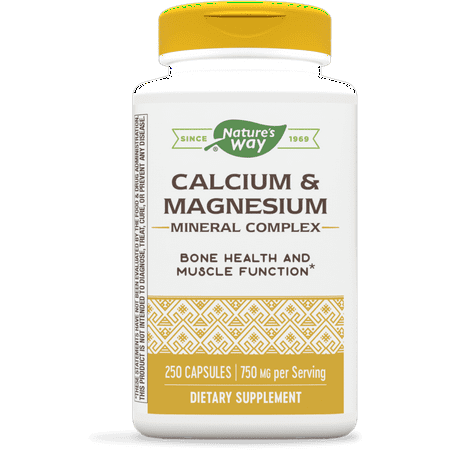 Nature's Way Calcium & Magnesium Mineral Complex, 750 mg per serving, 250 Capsules