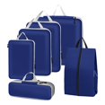 thumbnail image 2 of 6 cubos de embalaje para maletas, bolsas organizadoras de equipaje de viaje, de malla impermeables. azul, 2 of 9