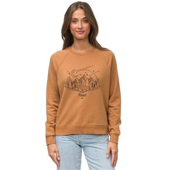 Reef Womens Shelter Sweatshirt, Brown, Small