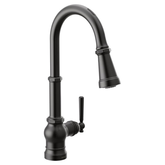 Moen S72003ev2 Paterson 1.5 GPM Single Hole Pull Down Smart Kitchen Faucet - Black