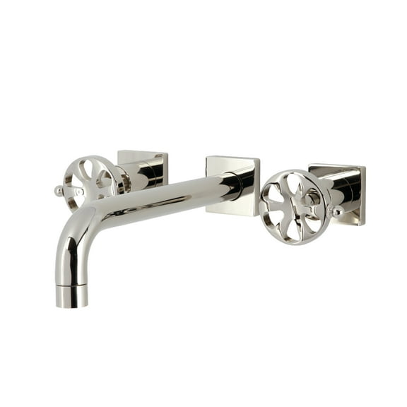 Kingston Brass KS6026RX Belknap Two-Handle Wall Mount Roman Tub Faucet, Polished Nickel