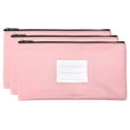 thumbnail image 1 of Unique Bargains Zipper Leatherette Money Deposit Bags with Clear Window, Pink, 3 Pack, 1 of 6