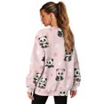 thumbnail image 2 of HELLHERO Panda Cherry Blossom Print Sweatshirt for Women Long Sleeve Crewneck Sweater with Pocket Oversized Pullover Tops Size M, 2 of 7