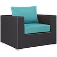 thumbnail image 5 of Modway Convene 3 Piece Outdoor Patio Sofa Set in Espresso Turquoise, 5 of 6