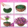 thumbnail image 3 of Artificial Hanging Flowers in Basket for Patio Garden Porch Deck Spring Decoration, Artificial Daisy Arrangement,Fake Plants in inch Coconut Lining Basket for Outdoor/Indoor(Purple), 3 of 5