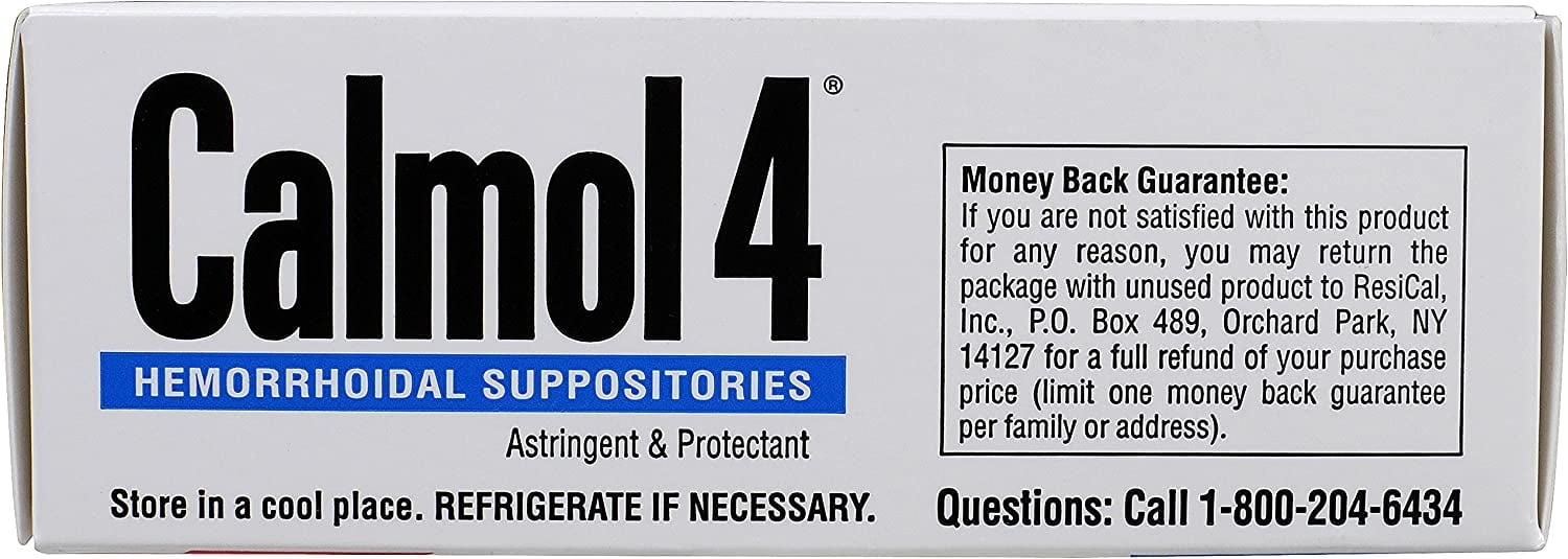 Calmol 4 Hemorrhoidal Suppositories with Soothing Natural Ingredients, 24 Count