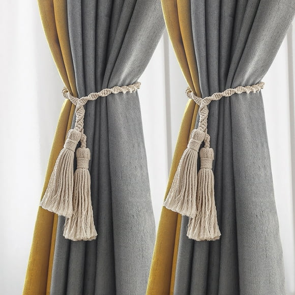 Macrame Curtain Tieback Curtain Tied Ball Hand-Woven Cotton Straps Hanging Ball Decoration Creative Curtain Accessories