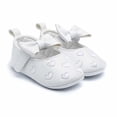 thumbnail image 5 of Gpaecead Baby Girls Bow Heart Embroidered Mary Jane Princess Shoes Faux Leather Soft Sole First Walker Flats For Daily Wear White, 5 of 6