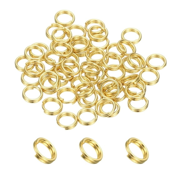 Uxcell Round Split Rings, Small Split Rings with Double Loops Metal Small Key Circles for Key Chains Jewelry Making 4 x 0.5 mm