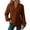 Brown, variant on WTOBBY Women's Long Sleeve V-Neck Casual Knit Top - Solid Color Waffle Texture Everyday Wear Spring Fall Fashion Tunic Blouse for Women, Stylish Comfort Stretch Fabric,Beige S