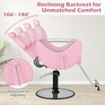 thumbnail image 4 of Gymax Chaise de Barbier Inclinable Chaise de Salon pour Coiffeur avec Appuie-Tête à Hauteur Réglable Rose, 4 of 9