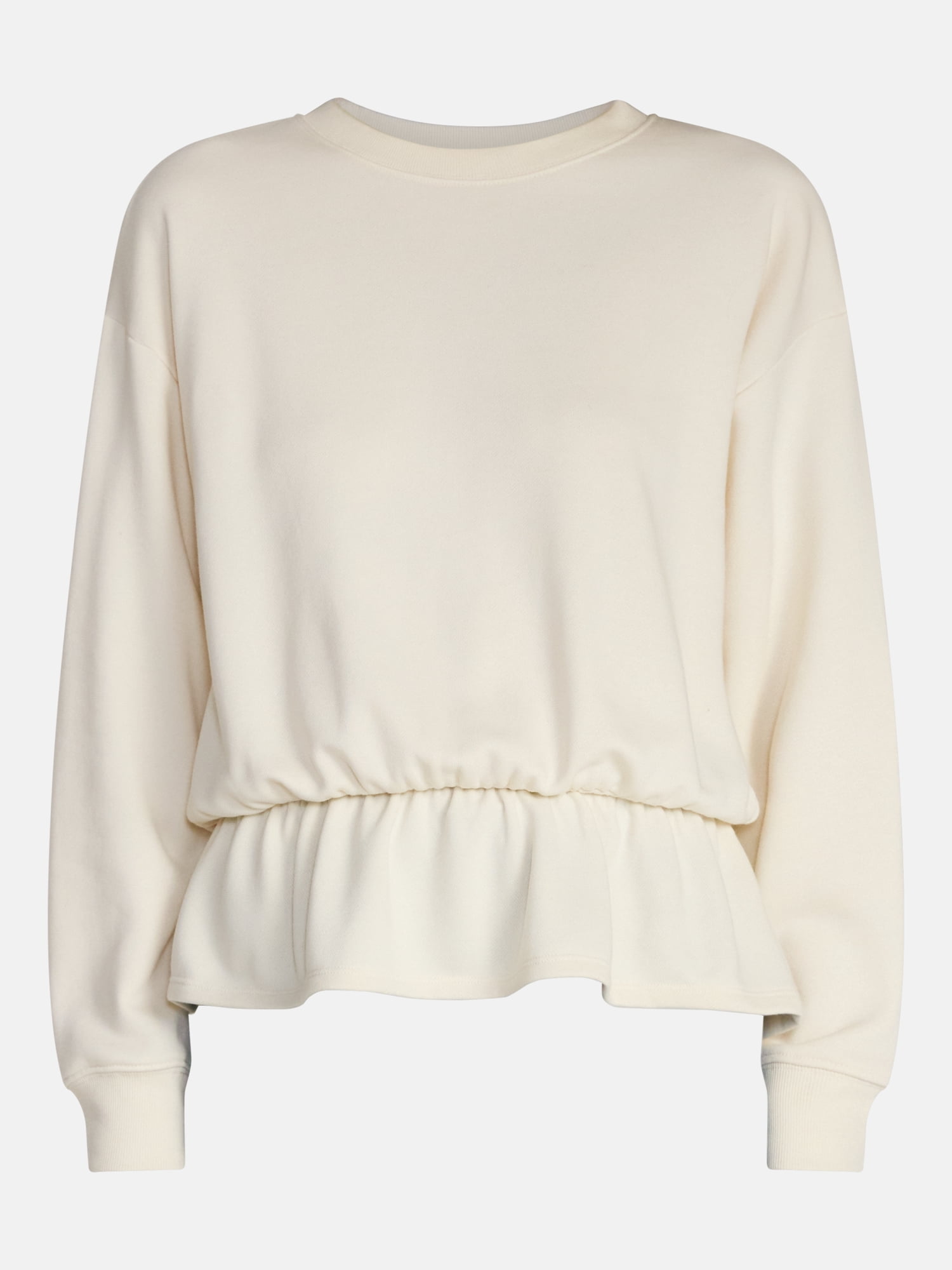Scenario Women's Peplum Sweatshirt with Long Sleeves, Sizes XS-XXXL