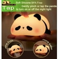 thumbnail image 3 of Linda luz nocturna de panda, lámpara de noche LED blanda y novedosa de animales, luz nocturna regulable de 3 niveles para lactancia materna, decoración para bebés y niños, regalos geniales para niños, 3 of 6