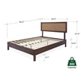 thumbnail image 6 of Grace 47" Queen Platform Bed Frame with Adjustable Headboard, Bohemian, Solid Wood, Walnut, 6 of 21