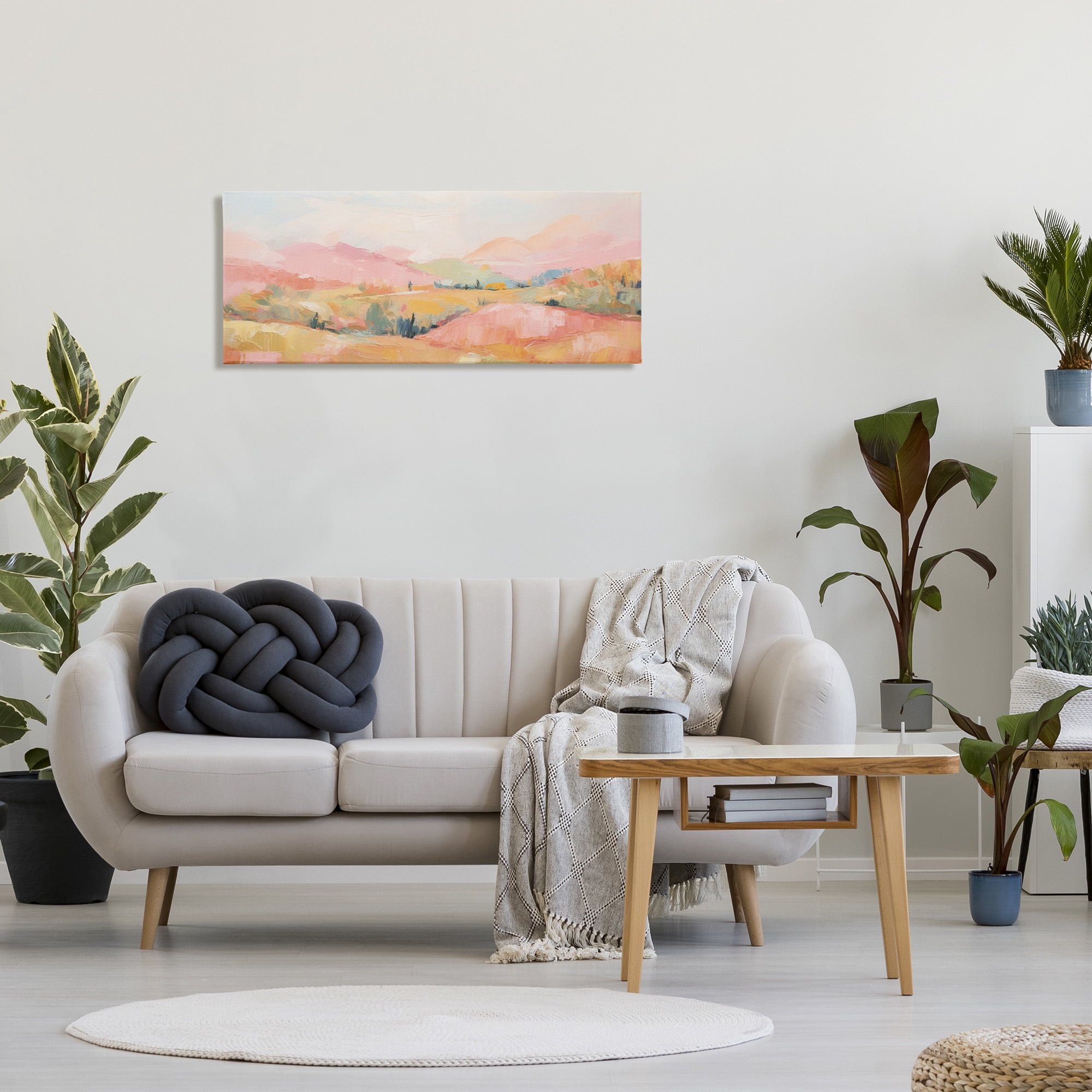 Stupell Industries Abstract Tranquility Hills Landscape Painting Gallery Wrapped Canvas Art Print Wall Art, 40 x 17