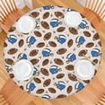 thumbnail image 2 of Beige Background Football Helmets Pattern Round Fitted Tablecloth with Elastic Edge,Dining Table Cover Waterproof,Outdoor Round Tablecloth for Camping,Dining,Indoor and Outdoor, 2 of 7