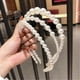 thumbnail image 2 of Wabjtam Wedding Padded Pearls Silver Headband, Headwear White Pearl Hair Hoop(3pcs), 2 of 5