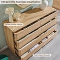 thumbnail image 4 of ACCOHOHO Modern High-Capacity 8 Spacious Drawers Dresser Chest of Drawers - Push-Open Quiet Drawers and Sturdy Base for Bedroom/Living Room，Natural Oak, 4 of 6