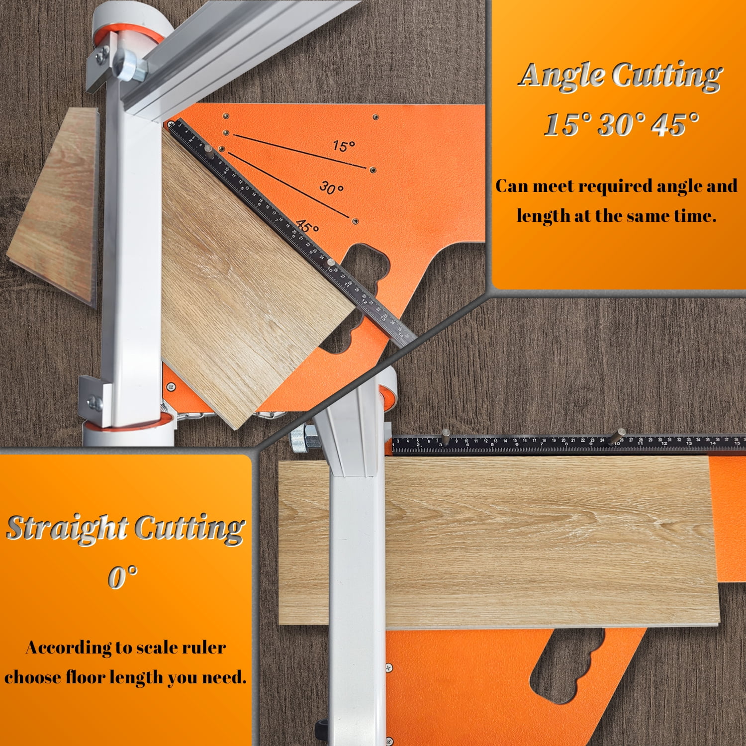 Laminate/Vinyl Floor Cutter, 13” Vinyl Plank Cutter with Wheel – Just 1 Step Meet Angle&Length Cutting, Flooring Tools - Cuts Laminate Floor, Engineer Wood, LVP/T, VCT, SPC, WPC
