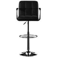 thumbnail image 6 of Boyd Adjustable Bar Stool with Metal Base and Swivel, Chrome with Black Faux Leather, 6 of 7